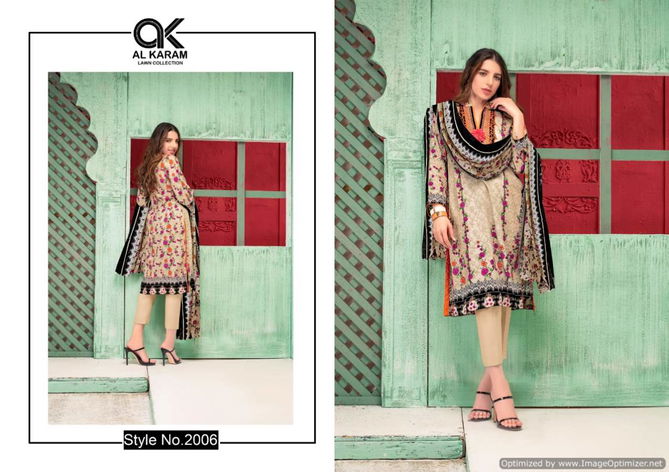 Al Karam 2 Cambric Cotton Designer Karachi Dress Material Collection